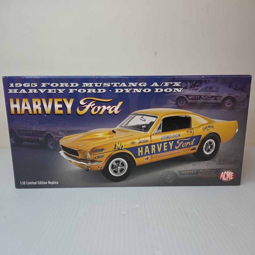 Acme 1965 Ford Mustang A/FX Harvey Ford Dyno Don 1/18 Diecast Car A1801851